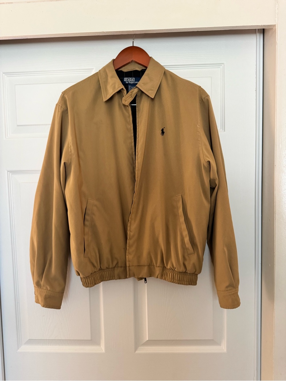 Polo by Ralph Lauren Men’s Khaki Harrington Jacket Plaid Lined Size Small